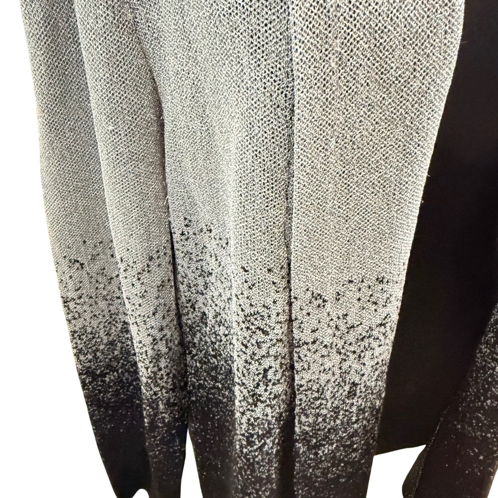 Women's Ombre Cardigan Sweater Metallic SilverBlack Open Front Long Sleeve XL - Picture 2 of 4